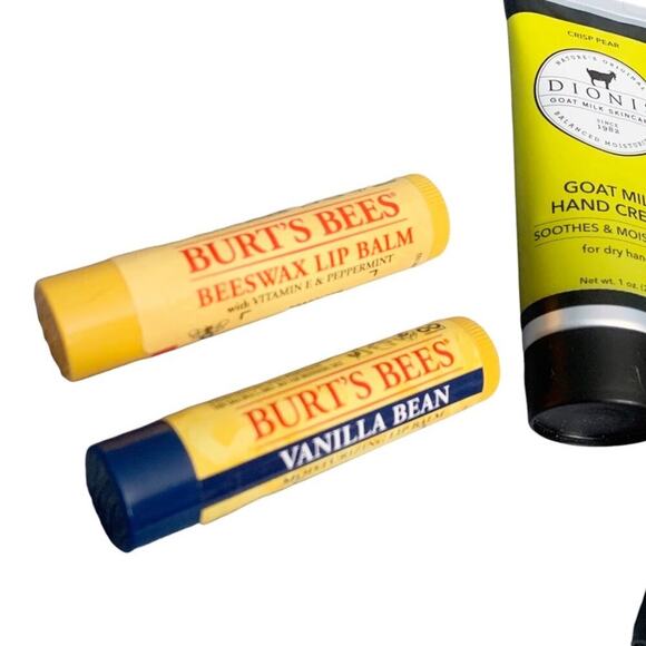 Lip Balm and Hand Cream Lot Burt’s Bees Dionis Goat Milk Hand Cream NEW 4 ITEMS - Picture 2 of 10
